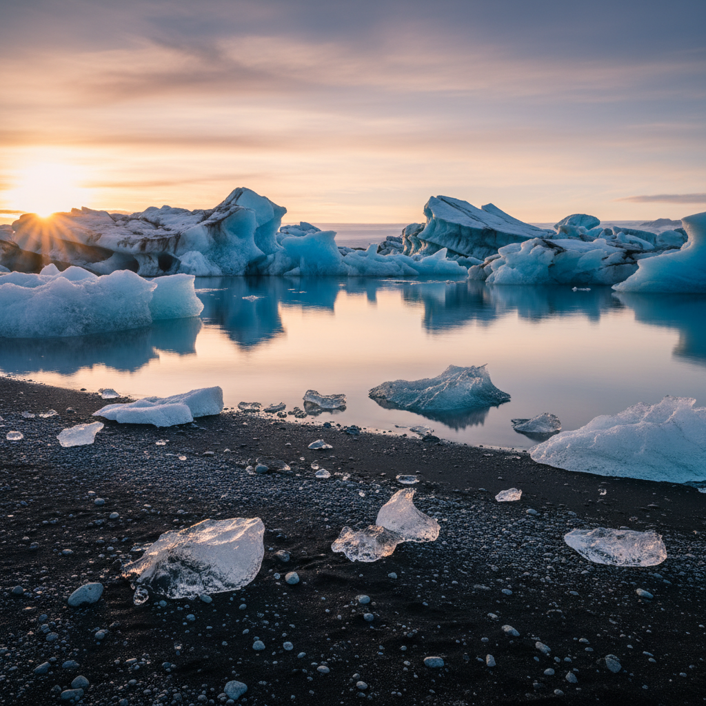 explorez breiðamerkurjökull en islande : découvrez ses impressionnantes grottes de glace, ses volcans majestueux et des paysages à couper le souffle lors d'une aventure inoubliable au cœur de la nature.