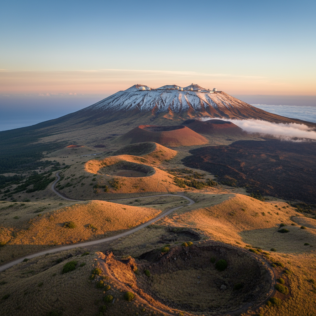 découvrez le mauna kea à big island, le volcan considéré comme le sommet le plus haut du monde depuis sa base sous-marine. un lieu unique à explorer pour les amateurs de nature et d’astronomie à hawaï.