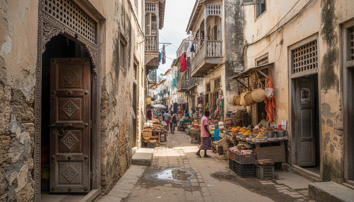 découvrez stone town, le trésor architectural au cœur de zanzibar, avec ses ruelles anciennes, ses bâtiments historiques et son riche patrimoine culturel.