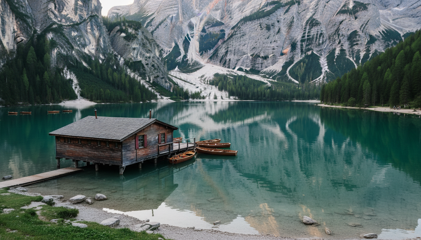 découvrez le lago di braies, un joyau naturel captivant au cœur des dolomites, célèbre pour ses eaux cristallines et ses paysages à couper le souffle, idéal pour les amoureux de la nature et les aventuriers.